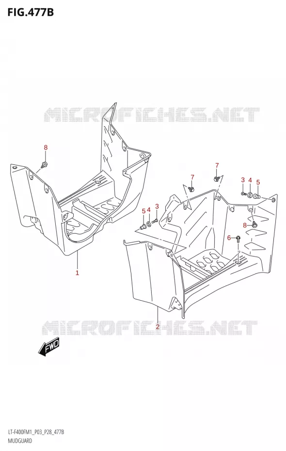 MUDGUARD Suzuki QUAD 400 KINGQUAD 2021  LT-F400F M1 (P03)