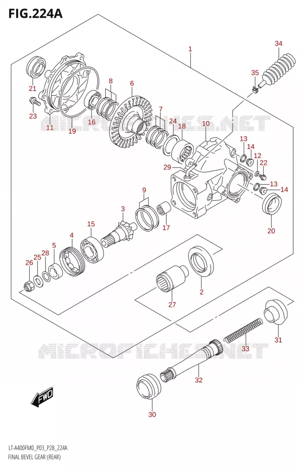 DRIVESHAFT (ARRIERE) Suzuki QUAD 400 KINGQUAD 2020  LT-F400FZ M0 (P03)