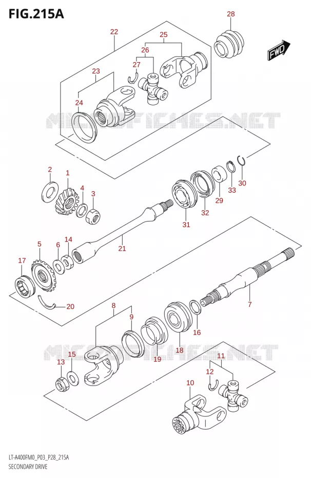 DRIVESHAFT Suzuki QUAD 400 KINGQUAD 2020  LT-F400FZ M0 (P03)