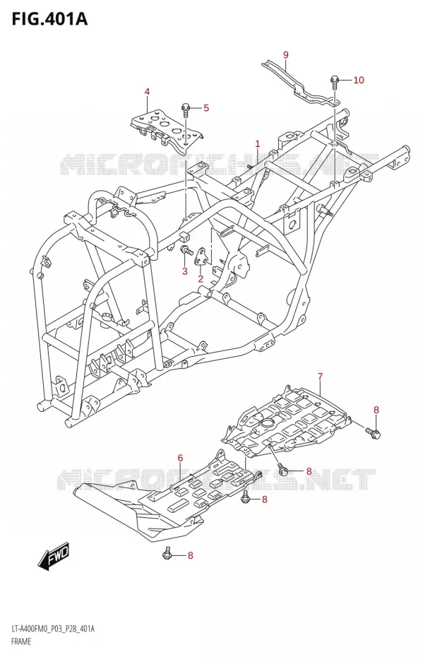 FRAME Suzuki QUAD 400 KINGQUAD 2020  LT-F400FZ M0 (P03)