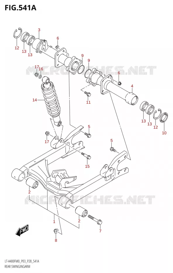 SWINGARM Suzuki QUAD 400 KINGQUAD 2020  LT-F400FZ M0 (P03)