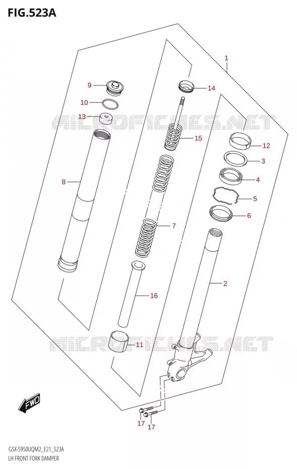 FRONT LEFT FORK LEG Suzuki MOTO 950 GSX-S 2022  GSX-S950UQM2 (E21)