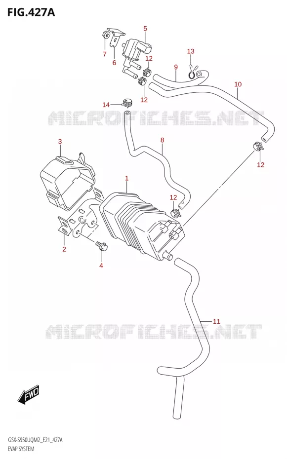 FUEL EVAP SYSTEM Suzuki MOTO 950 GSX-S 2022  GSX-S950UQM2 (E21)