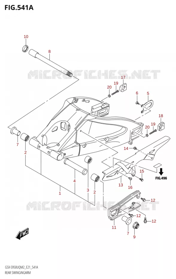 SWINGARM Suzuki MOTO 950 GSX-S 2022  GSX-S950UQM2 (E21)