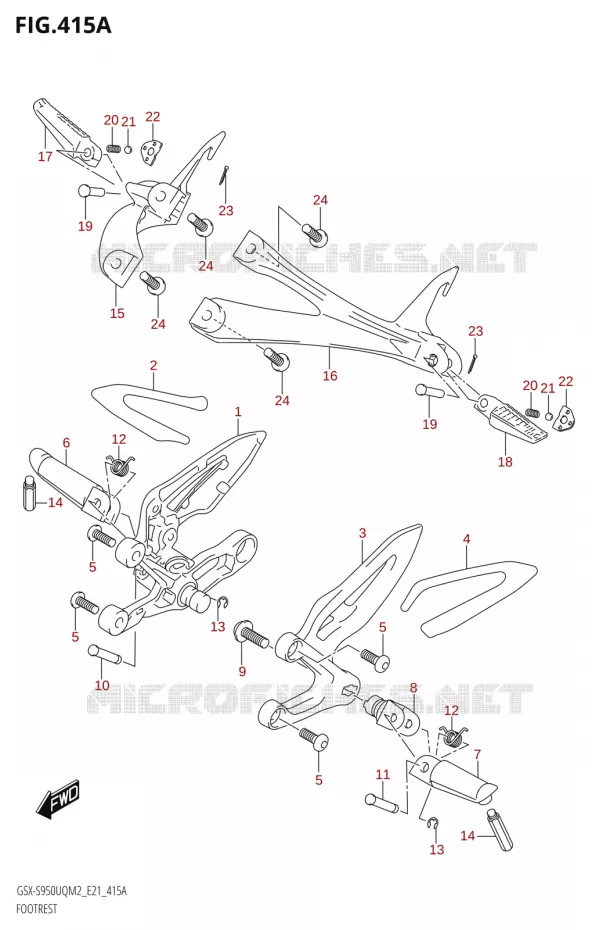 FOOTREST Suzuki MOTO 950 GSX-S 2022  GSX-S950WQM2 (E21)