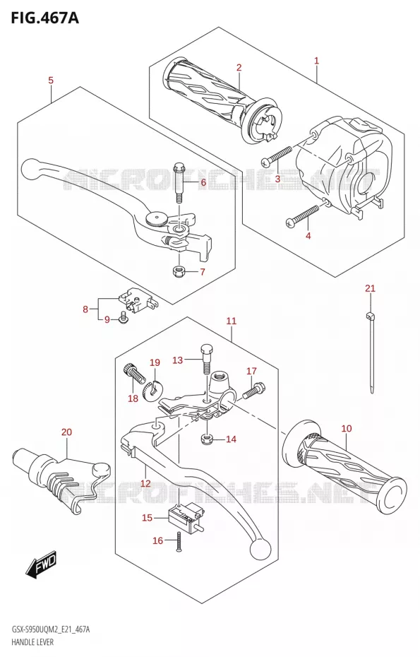 LEVERS - HANDGRIPS Suzuki MOTO 950 GSX-S 2022  GSX-S950WQM2 (E21)