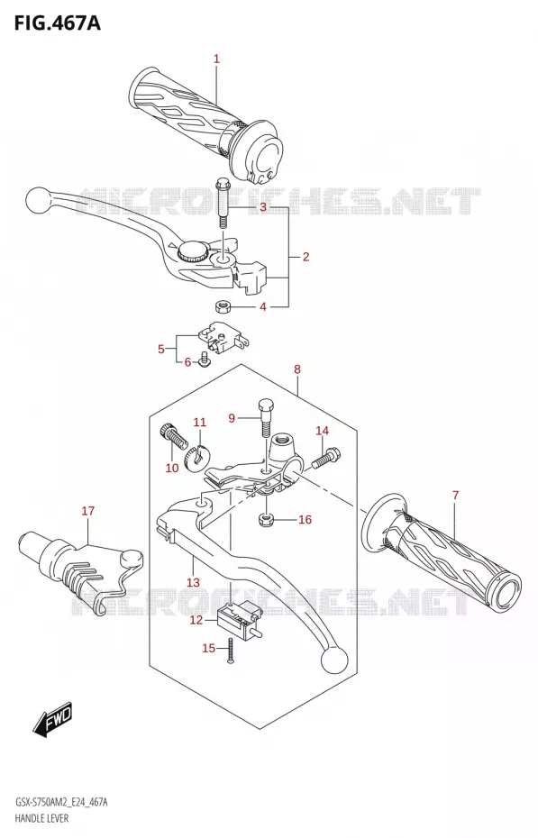 LEVERS - HANDGRIPS Suzuki MOTO 750 GSX-S 2022  GSX-S750A M2