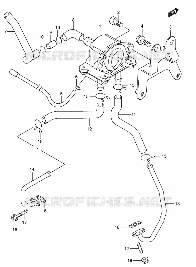 ANTI POLLUTION SYSTEM (E18) Suzuki MOTO 650 SV 2000  SV650Y(E2)