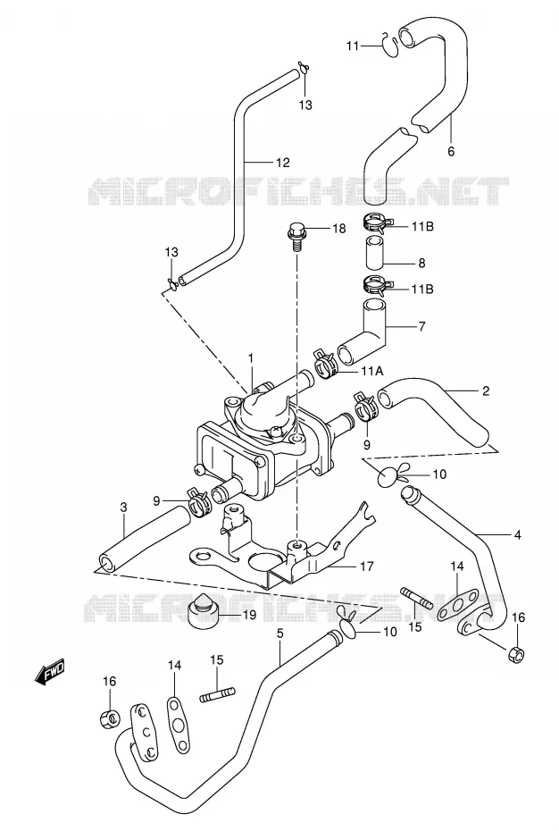 ANTI POLLUTION SYSTEM (MODEL W/X/Y/K1 E18,E22) Suzuki MOTO 1000 TL-S 2000  TL1000SY(E2)