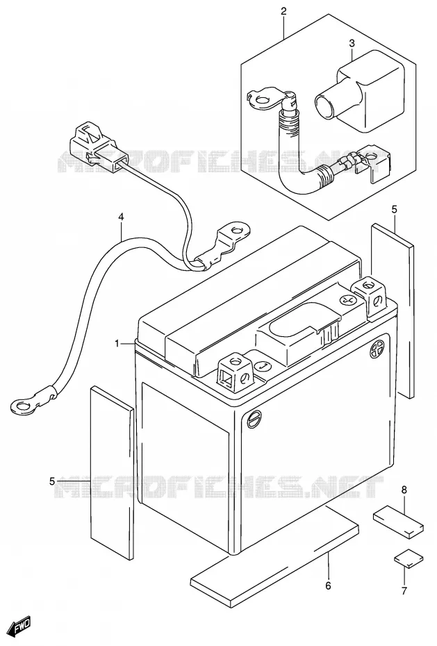 BATTERY Suzuki MOTO 250 DR-Z 2004  DR-Z250K4(E3/E28)