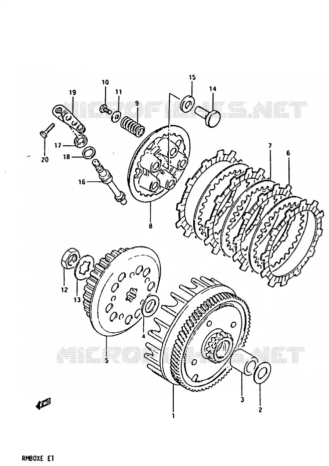 CLUTCH Suzuki MOTO 80 RM 1983  RM80XD(D/E)