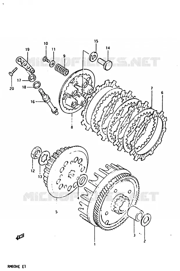 CLUTCH Suzuki MOTO 80 RM 1984  RM80HE(D/E)