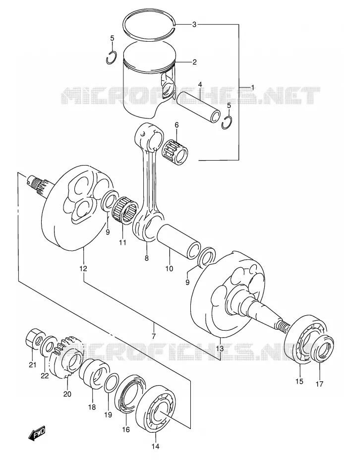 CRANKSHAFT (MODEL K) Suzuki MOTO 250 RMX 1994  RMX250R(E1)