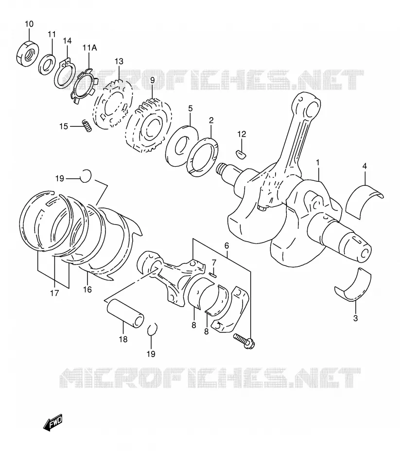 CRANKSHAFT Suzuki MOTO 1000 TL-S 2000  TL1000SY(E2)