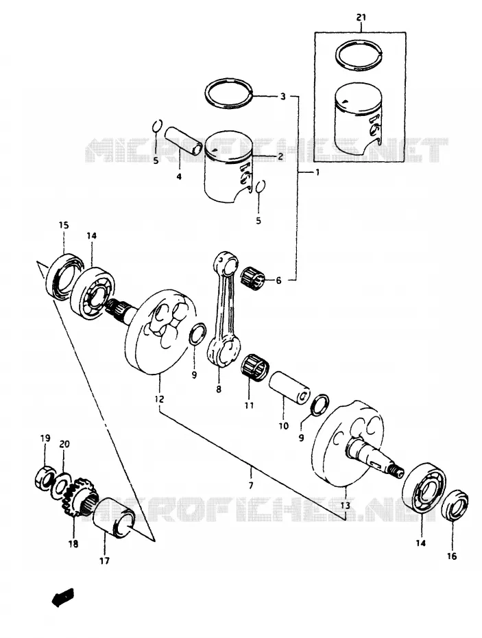 CRANKSHAFT Suzuki MOTO 80 RM 1996  RM80T(T/V)
