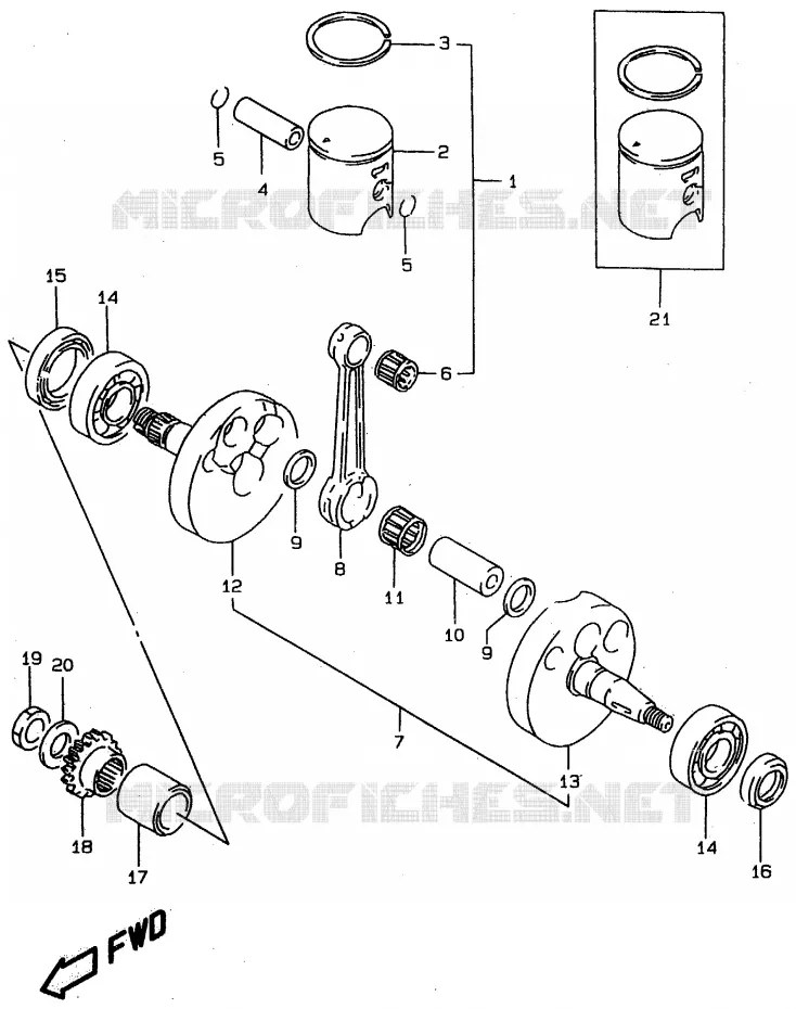 CRANKSHAFT Suzuki MOTO 80 RM 1996  RM80XT(T/V/W)