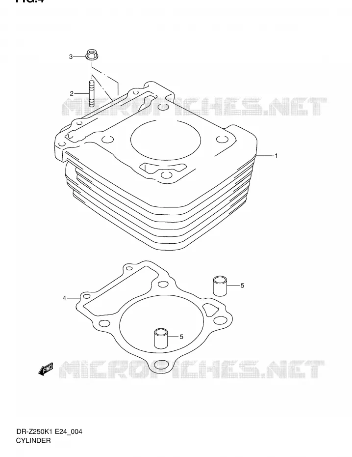 CYLINDER Suzuki MOTO 250 DR-Z 2005  DR-Z250K5(E24)