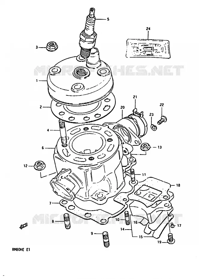 CYLINDER Suzuki MOTO 80 RM 1983  RM80HD(D/E)