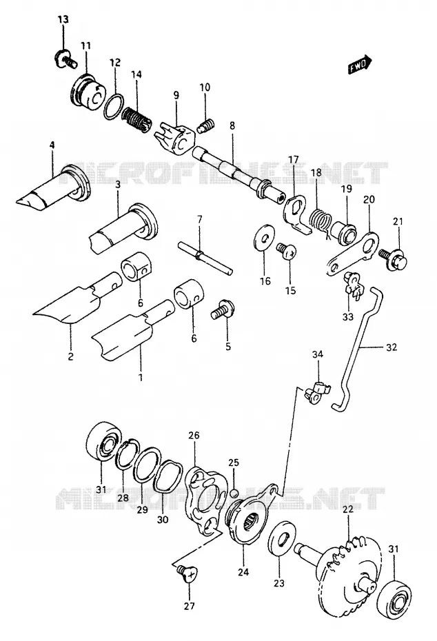 EXHAUST VALVE Suzuki MOTO 80 RM 1996  RM80T(T/V)