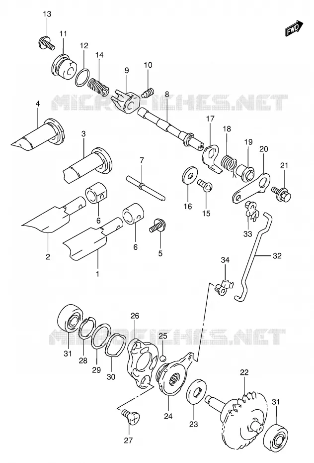 EXHAUST VALVE Suzuki MOTO 80 RM 1998  RM80W(E24)