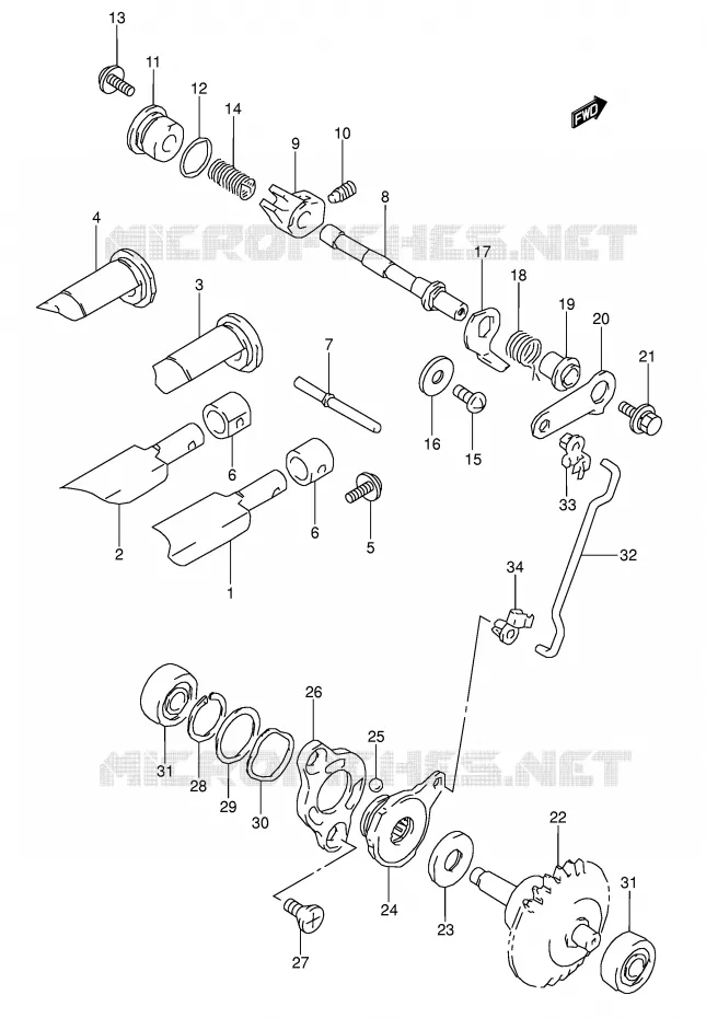 EXHAUST VALVE Suzuki MOTO 80 RM 1998  RM80W(E3/E28)