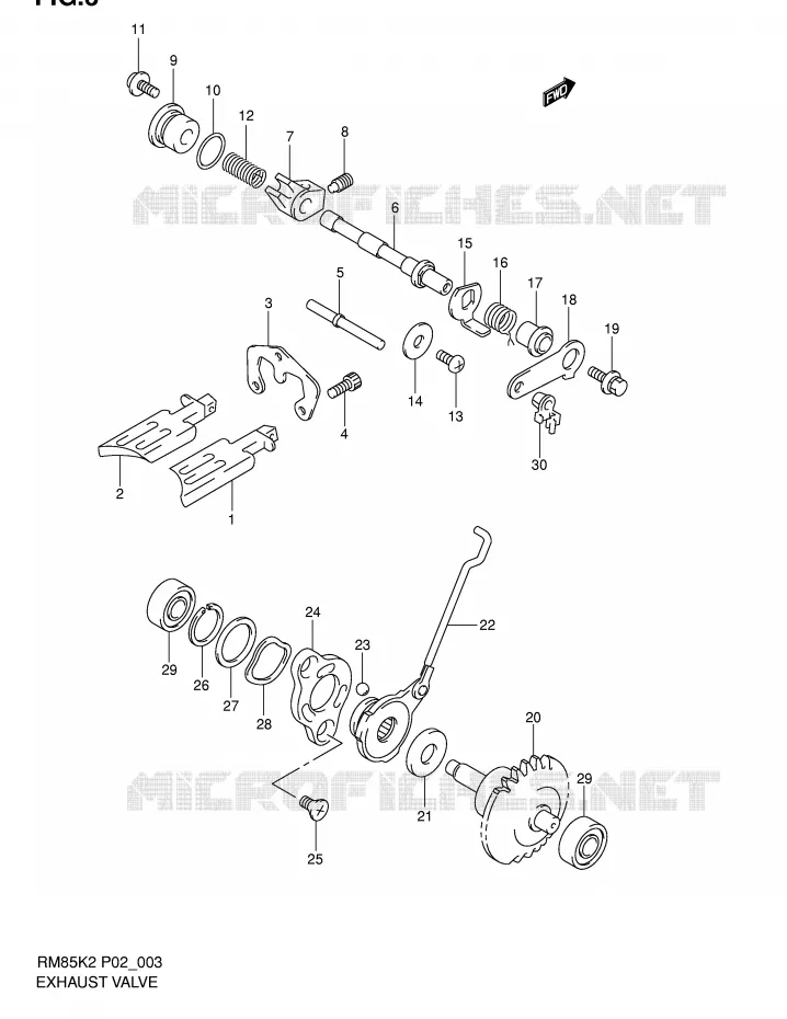 EXHAUST VALVE Suzuki MOTO 85 RM 2002  RM85K2(P2)