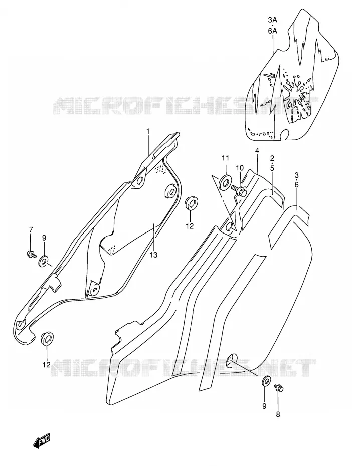 FAIRING (MODEL K/L/M) Suzuki MOTO 250 RMX 1990  RMX250L(E1)