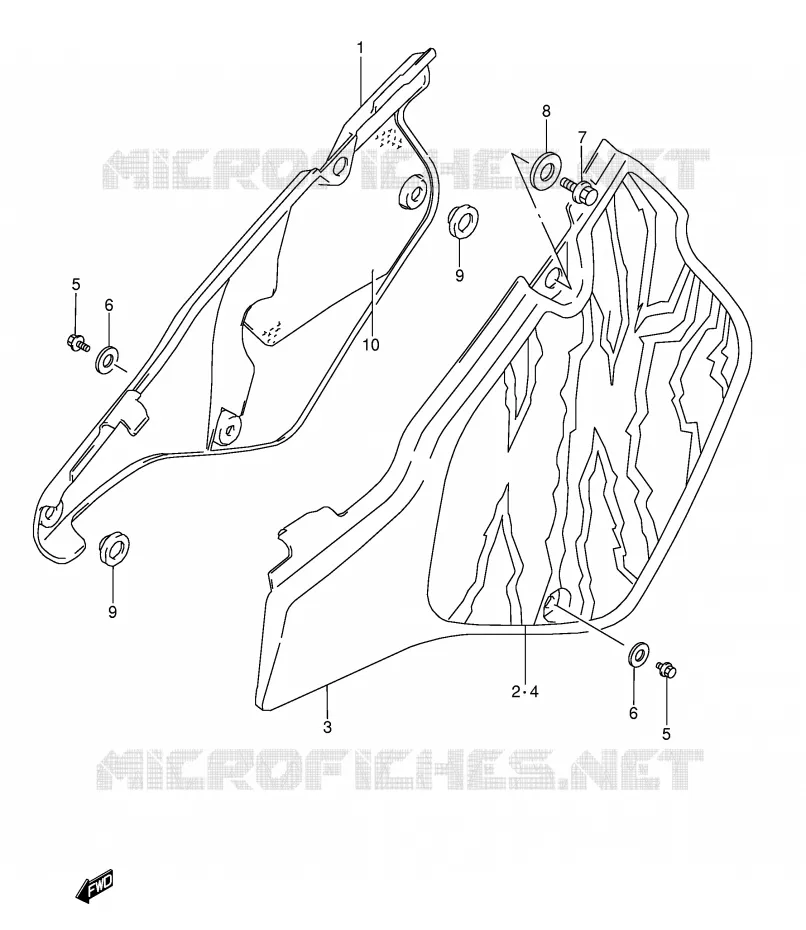 FAIRING (MODEL N/S/T) Suzuki MOTO 250 RMX 1995  RMX250S(E1)