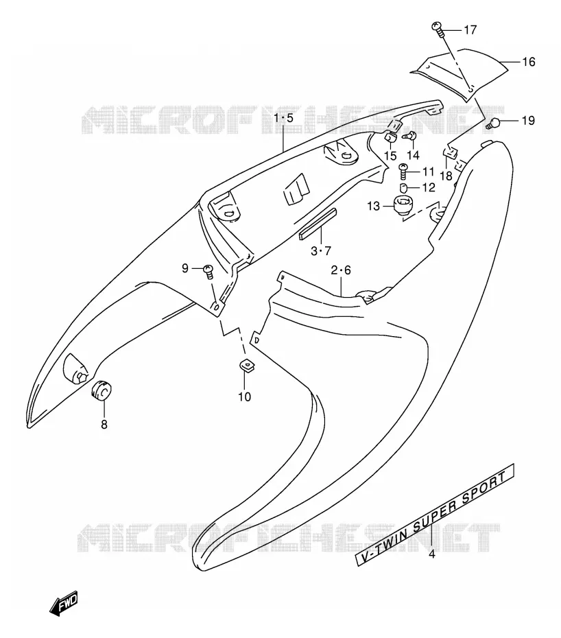 FAIRING (MODEL X) Suzuki MOTO 1000 TL-S 1999  TL1000SX(E2)