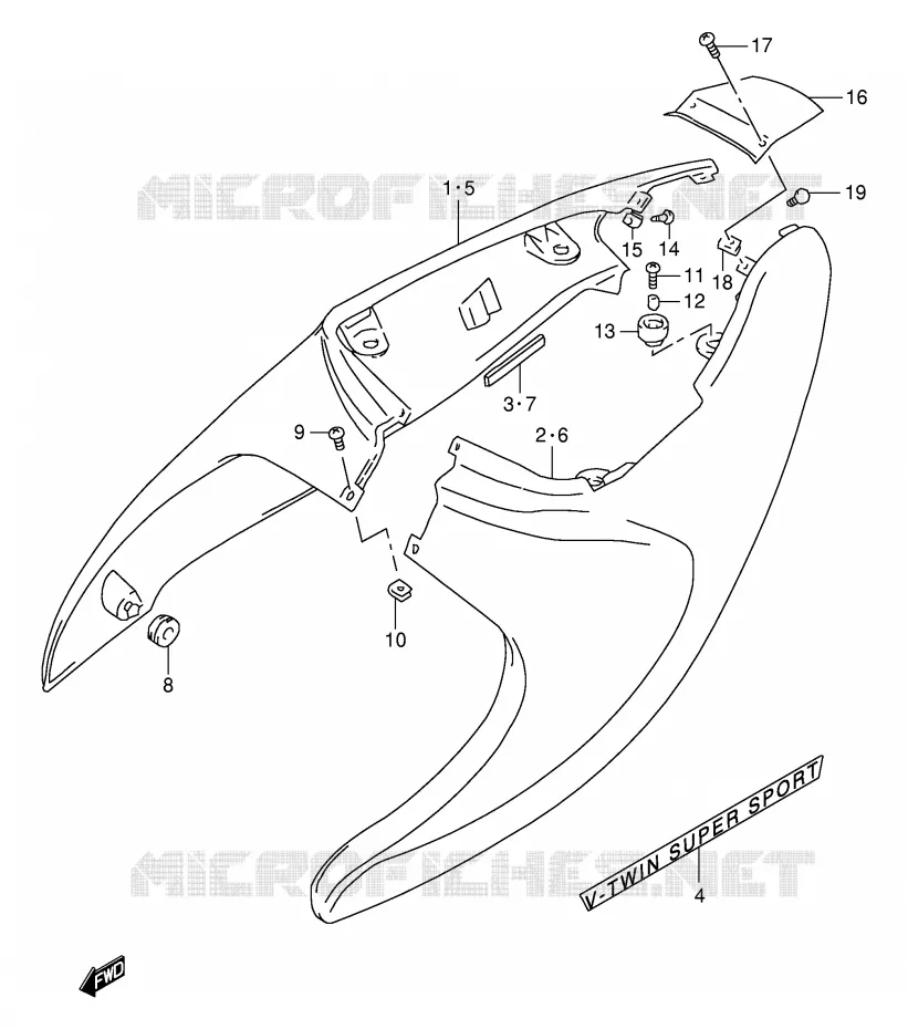 FAIRING (MODEL Y/K1) Suzuki MOTO 1000 TL-S 1997  TL1000SV(E2)