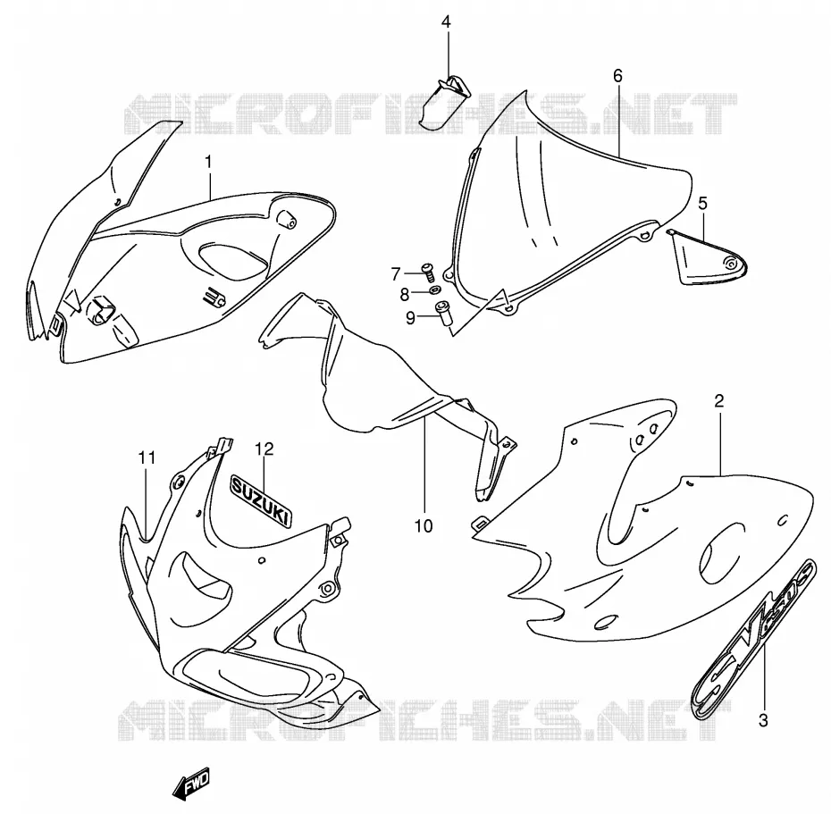 FAIRING (SV650SY) Suzuki MOTO 650 SV-S 2000  SV650SY(E2)