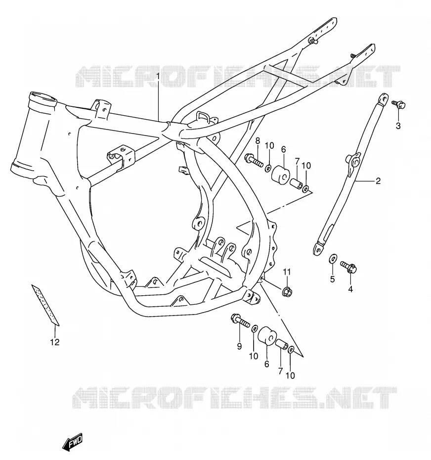 FRAME Suzuki MOTO 80 RM 1998  RM80W(E3/E28)