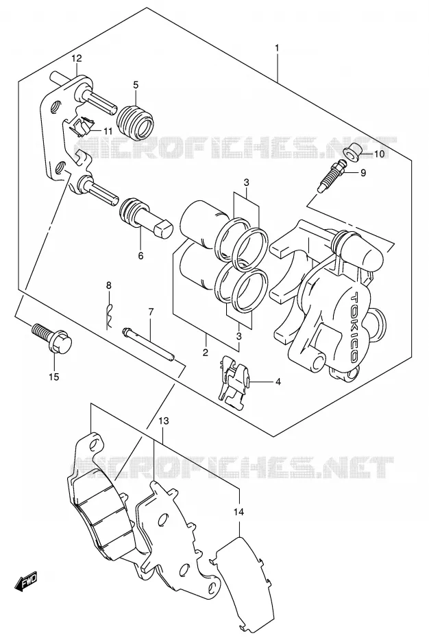 FRONT CALIPER (MODEL K5/K6) Suzuki MOTO 85 RM 2004  RM85LK4(P3/P28)