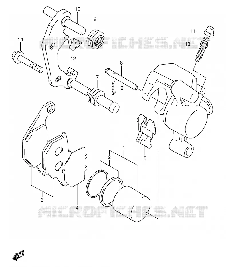 FRONT CALIPER Suzuki MOTO 80 RM 1998  RM80W(E24)