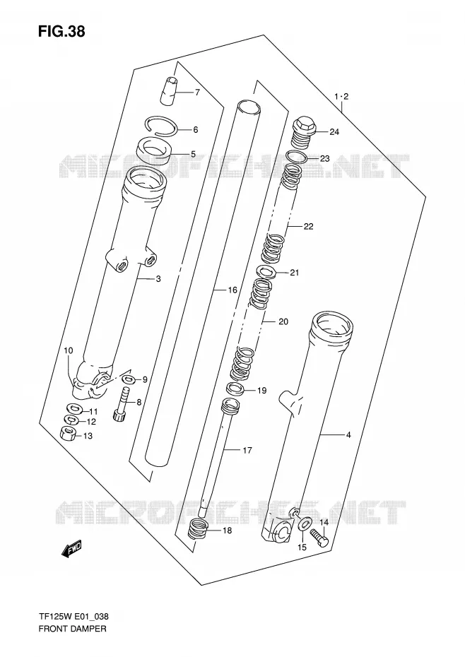FRONT FORK (SEE NOTE) Suzuki MOTO 125 Autres-modeles 2005  TF125K5(E1)