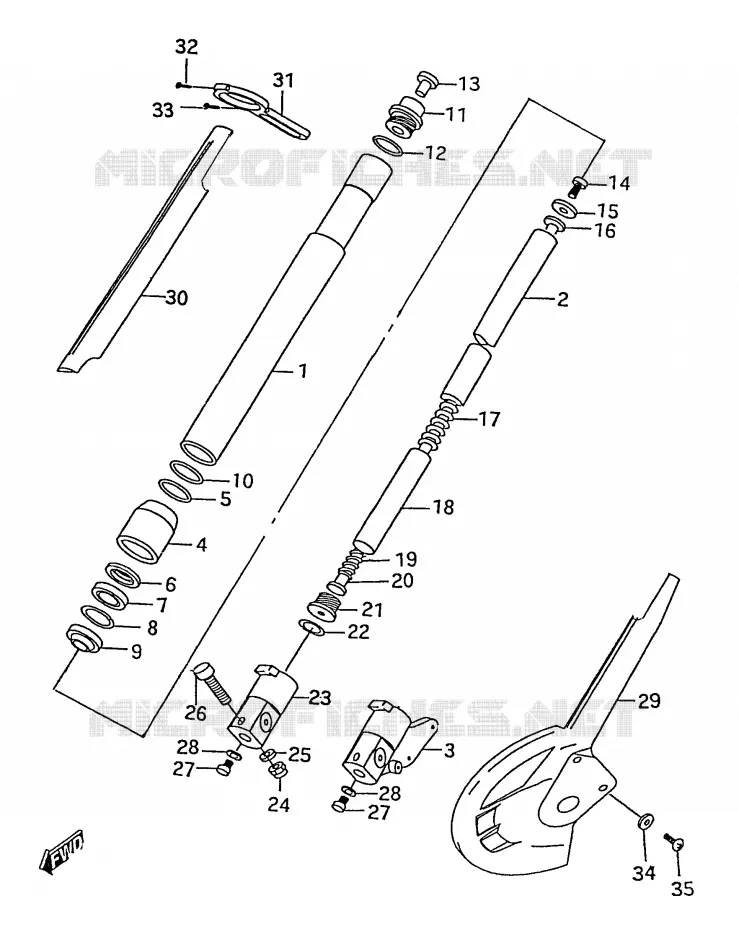 FRONT FORK Suzuki MOTO 50 Autres-modeles 2001  SMX50K1