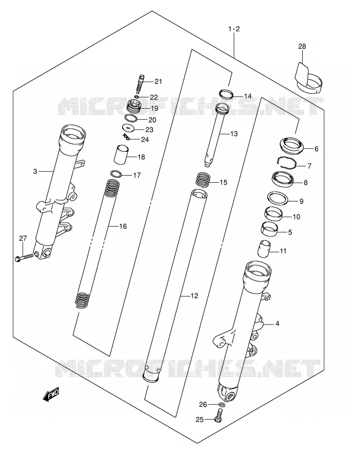 FRONT FORK Suzuki MOTO 650 SV-S 2007  SV650SK7