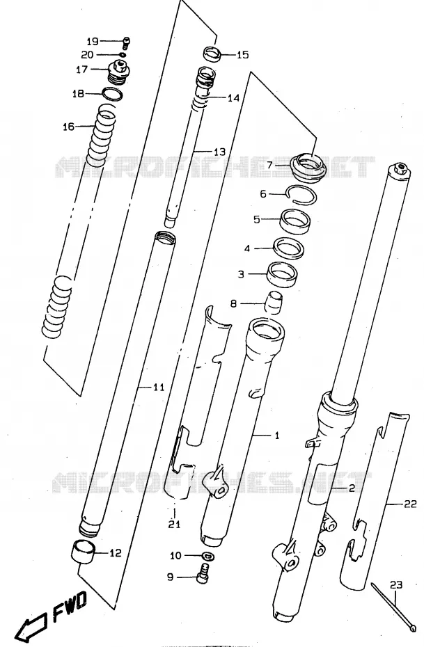 FRONT FORK Suzuki MOTO 80 RM 1999  RM80XX(T/V/W)