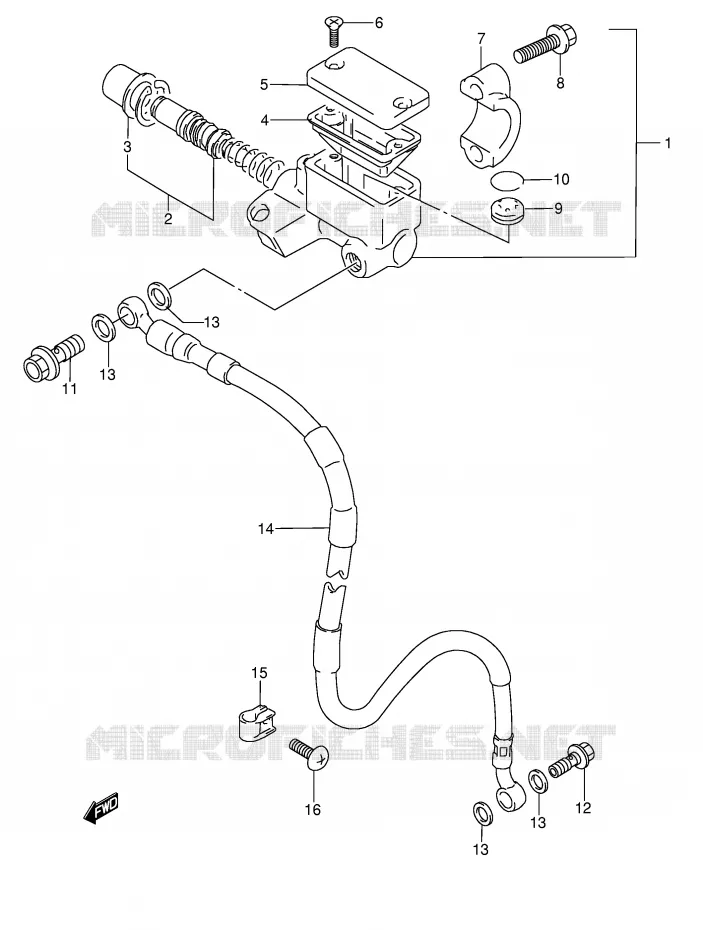 FRONT MASTER CYLINDER (MODEL T P37) Suzuki MOTO 250 RMX 1995  RMX250S(E1)