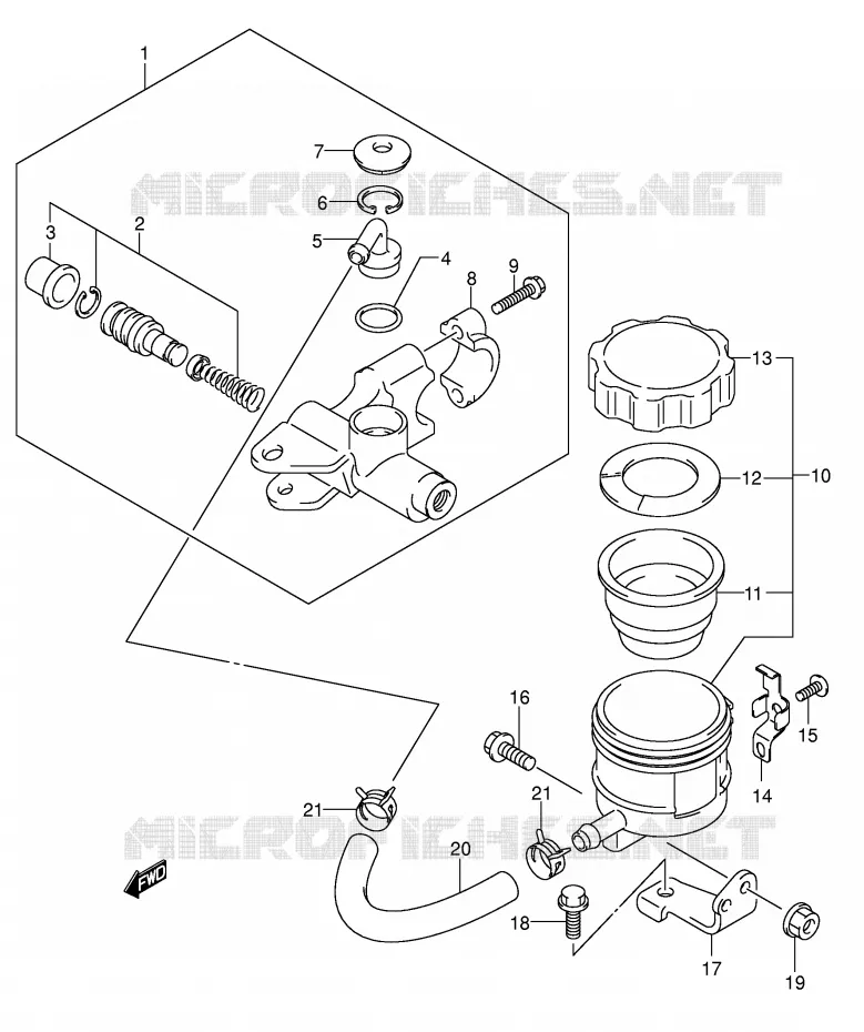 FRONT MASTER CYLINDER (SEE NOTE) Suzuki MOTO 650 SV-S 2007  SV650SAK7