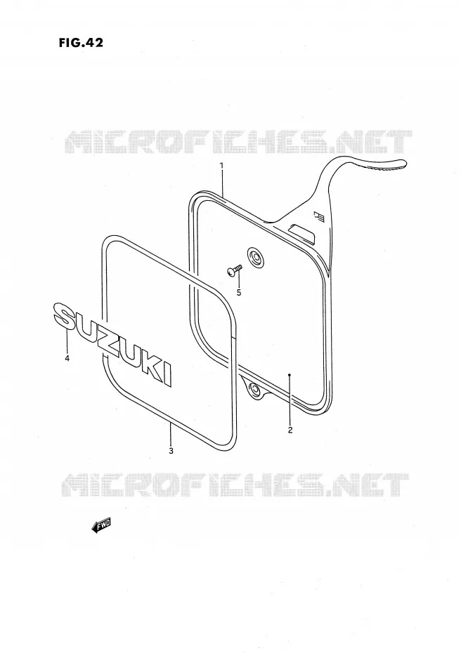 FRONT NUMBER PLATE Suzuki MOTO 80 RM 1986  RM80XG(E2)