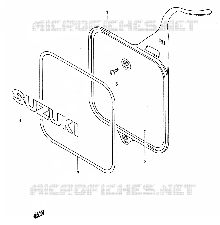 FRONT NUMBER PLATE Suzuki MOTO 80 RM 1989  RM80K(E28)