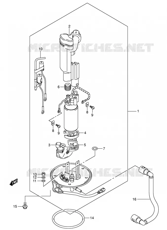 FUEL PUMP (MODEL K5/K6/K7) Suzuki MOTO 650 SV 2007  SV650K7