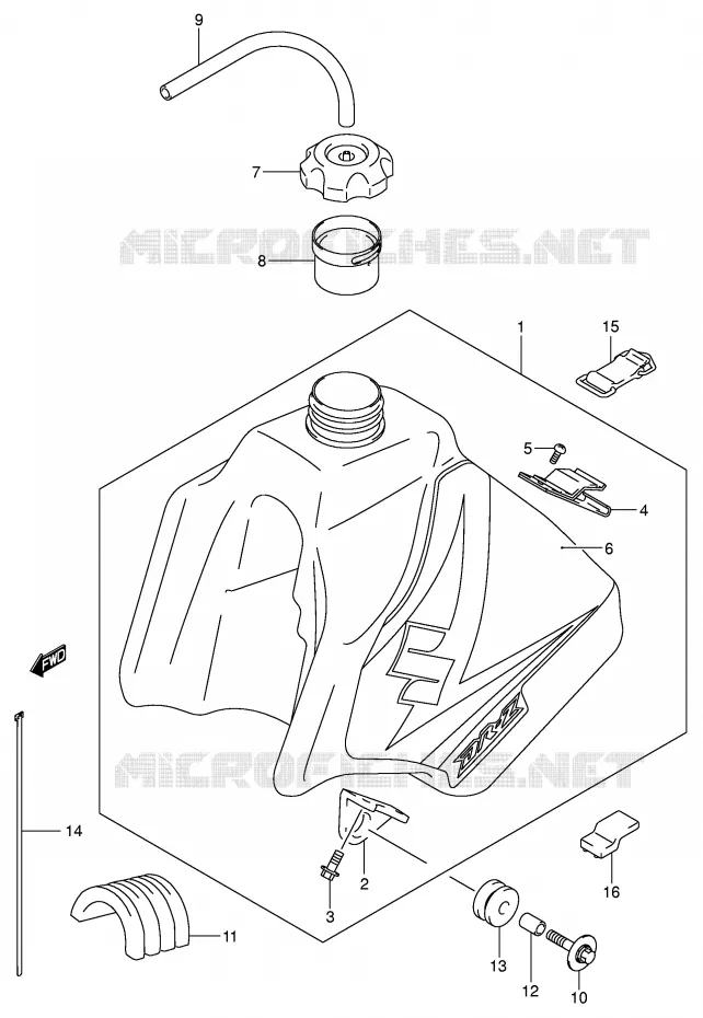 FUEL TANK (MODEL K5) Suzuki MOTO 250 DR-Z 2004  DR-Z250K4(E3/E28)