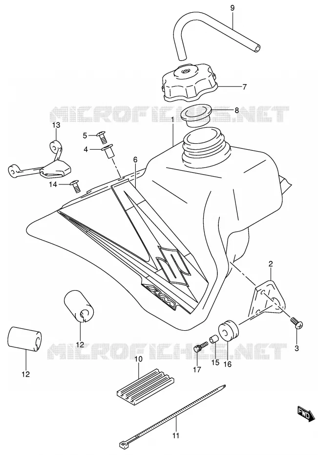 FUEL TANK (MODEL K5) Suzuki MOTO 85 RM 2005  RM85K5(P3/P28)