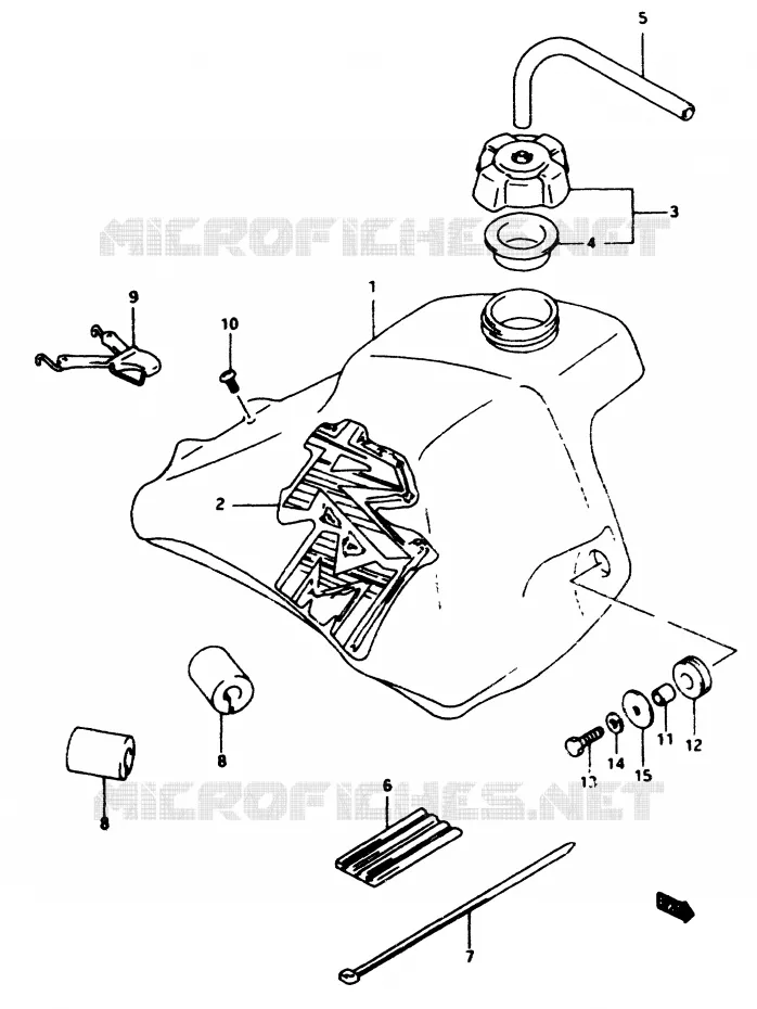 FUEL TANK (MODEL T) Suzuki MOTO 80 RM 1997  RM80V(T/V)