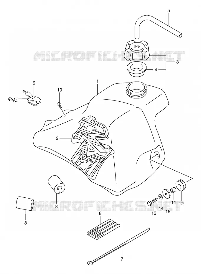 FUEL TANK (MODEL T) Suzuki MOTO 80 RM 1998  RM80W(E24)