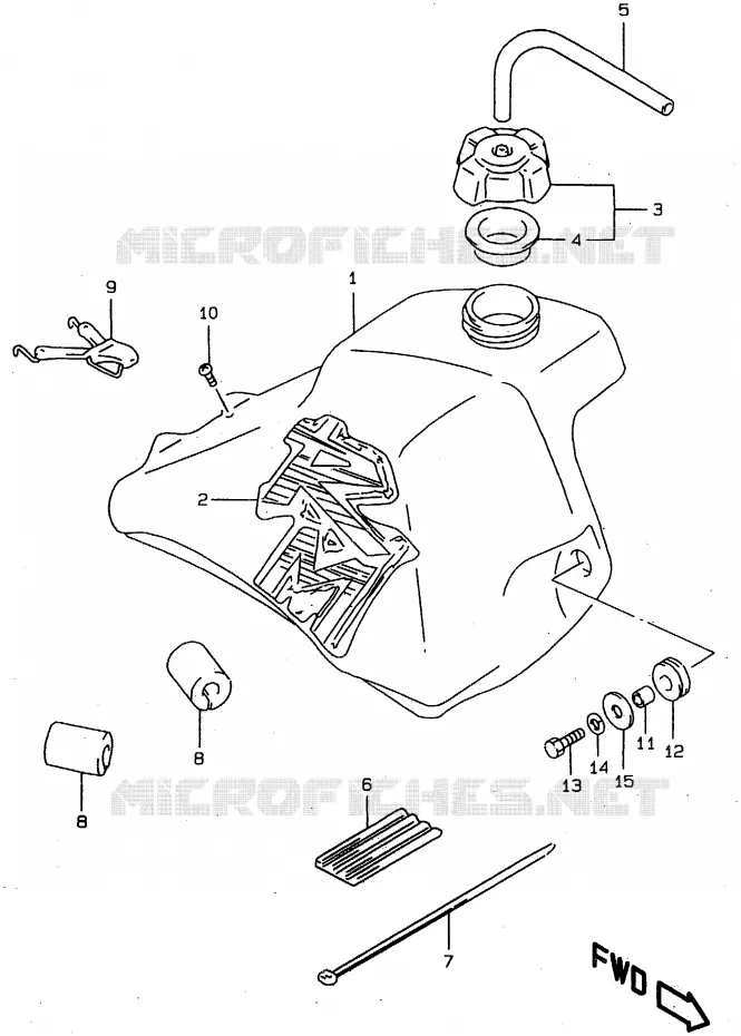 FUEL TANK (MODEL T) Suzuki MOTO 80 RM 1999  RM80XX(T/V/W)