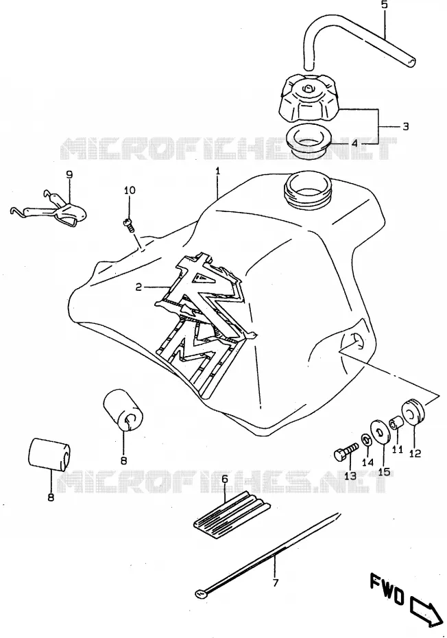 FUEL TANK (MODEL V) Suzuki MOTO 80 RM 1997  RM80XV(T/V/W)