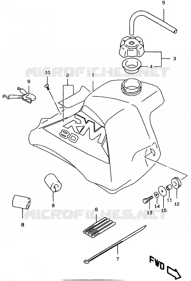 FUEL TANK (MODEL W) Suzuki MOTO 80 RM 1997  RM80XV(T/V/W)